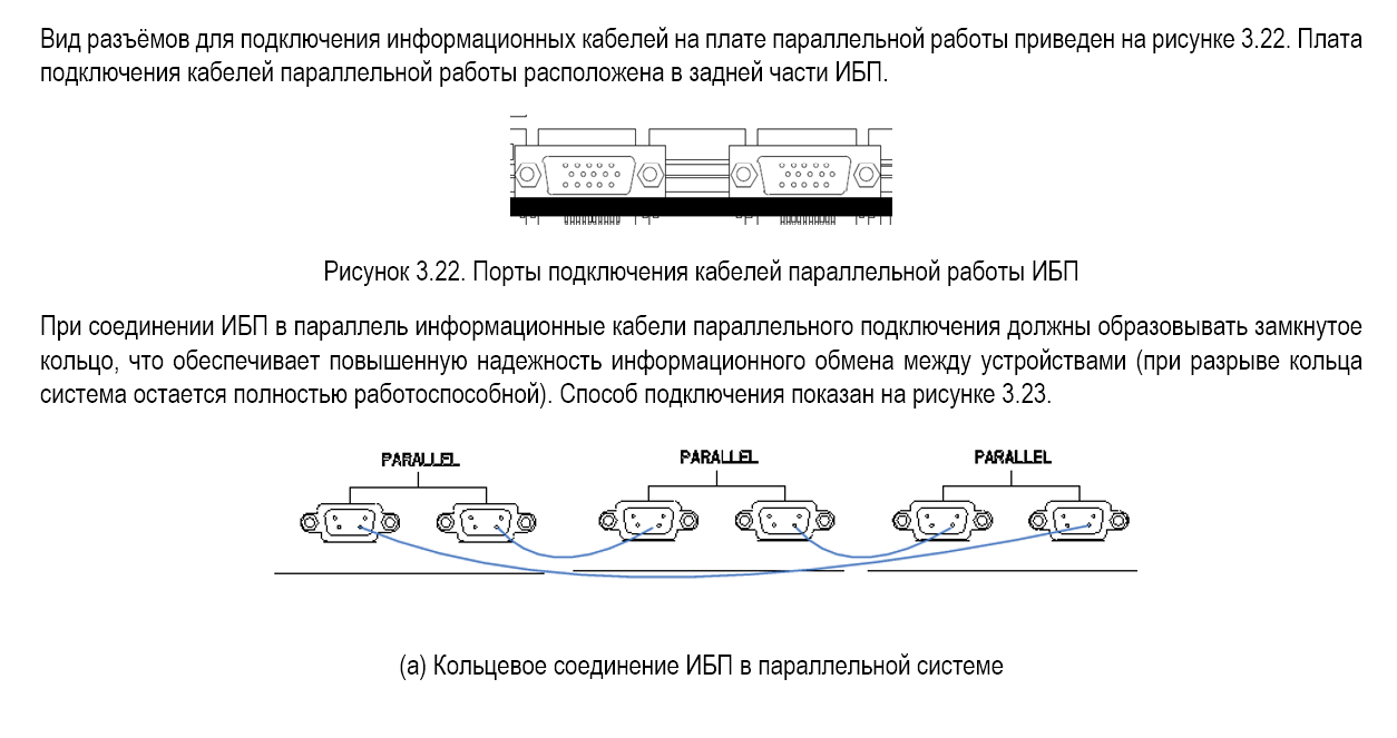 Схема подключения параллельной работы ИБП для 2 устройств